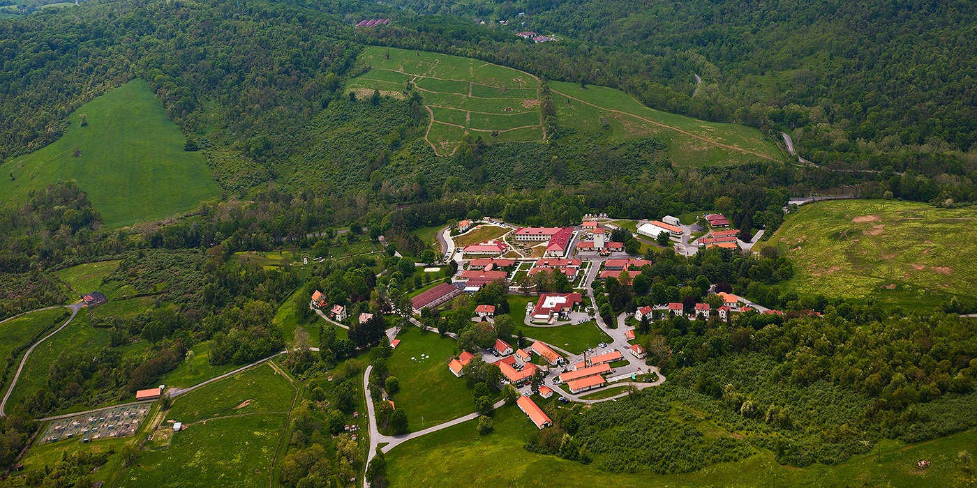 Aerial view of SCBI buildings in Front Royal, Virginia